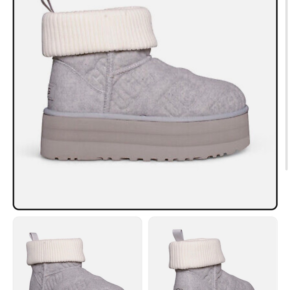 UGG Platform Boots with Cream Fold-Over